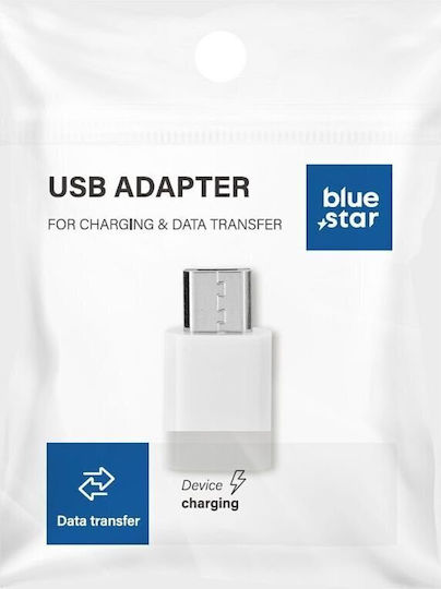 Blue Star Converter USB-C Male to micro USB Female White 1 Piece