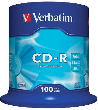 Verbatim Εγγράψιμο CD-R 52x 700MB Cake Box 1τμχ