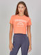 Lucia Γυναικείο Crop T-shirt Πορτοκαλι