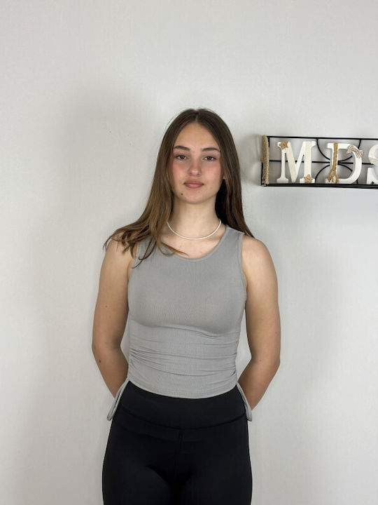 BodyTalk Women's Athletic Crop Top Steel