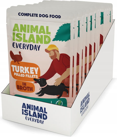 Animal Island Υγρή Τροφή Σκύλων με Γαλοπούλα 10x150gr