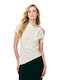 Women's Sleeveless Drape Blouse Ecru