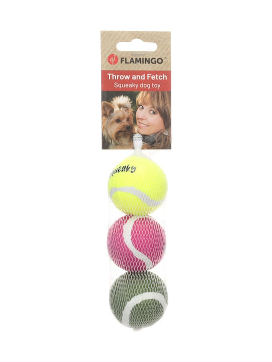 Flamingo Μπάλα Παιχνίδι Σκύλου από Καουτσούκ με Ήχο 5.1εκ. 3τμχ (Διάφορα Χρώματα)