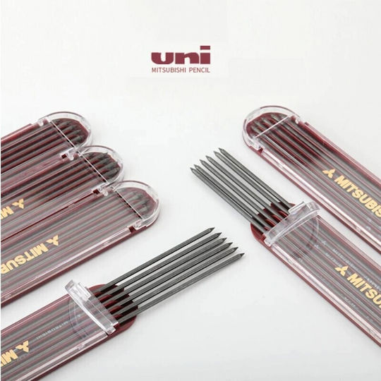 Uni Mitsubishi Leads 2mm Pack 6pcs 4548351191160 Nibs F