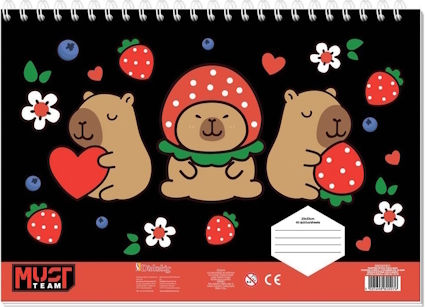 Must Team Drawing Pad 23x33cm 40 Sheets Capybara Stickers Various Designs 587451