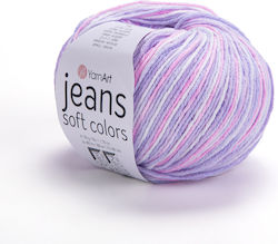 YarnArt Jeans Soft Colors Μεικτό Μων Ροζ 160m 50gr