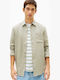 Long Sleeve Linen Shirt Khaki