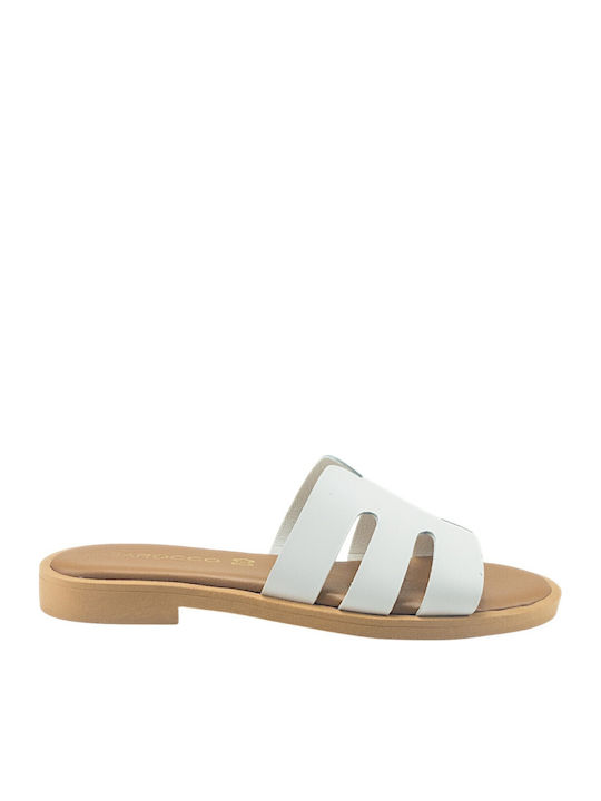 Barocco Damen Flache Sandalen Weiß
