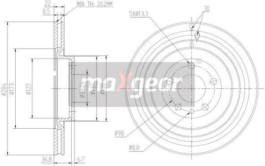 Front Brake Disc Alfa 147 156 Fiat Doblo 10 284mm 110220770
