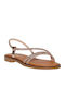Leather Women's Flat Sandals Gold