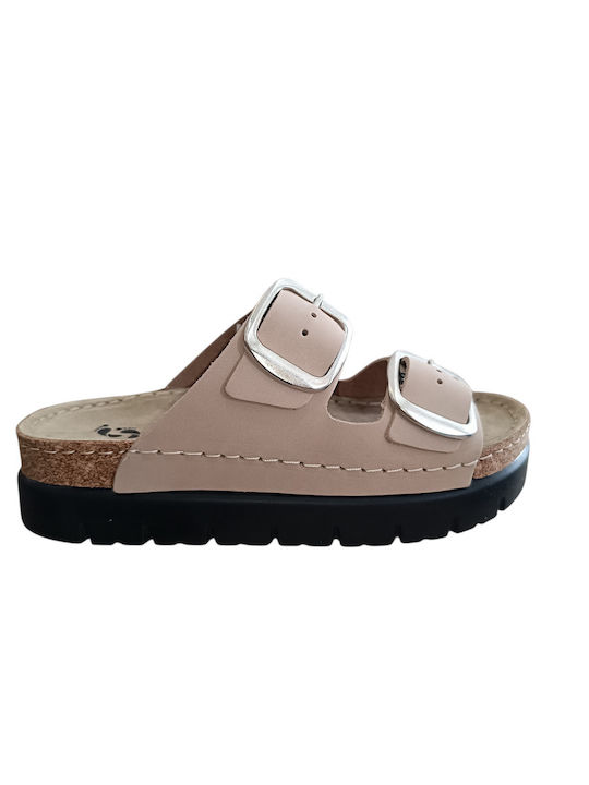 Leather Women's Anatomic Flatforms Sandals Beige 616 Sand