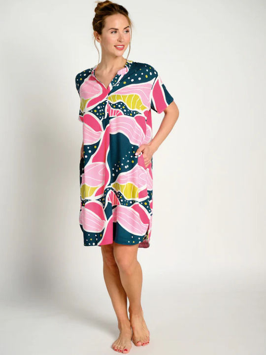 Muydemi Summer Women's Nightgown Blue/Pink