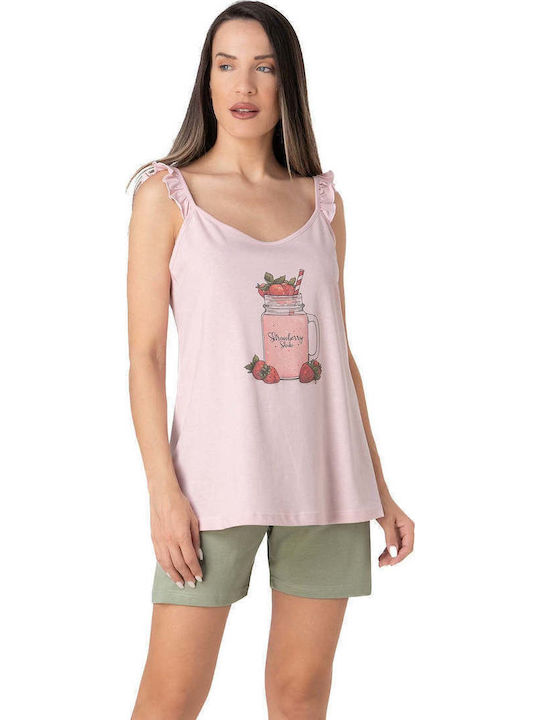 Relax Lingerie Καλοκαιρινό Γυναικείο Σετ Πιτζάμας Δίχρωμο
