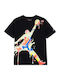 Kids Top Short-sleeved Black Spr Splsh Paint Spill Jm