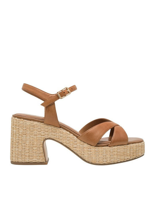 Leather Sandals Tabac Brown