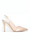 Leather Pointed Toe Heels with Stiletto Heel Beige