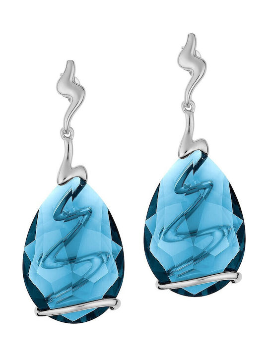 Verorama Ohrringe aus Silber mit Steinen Marineblau