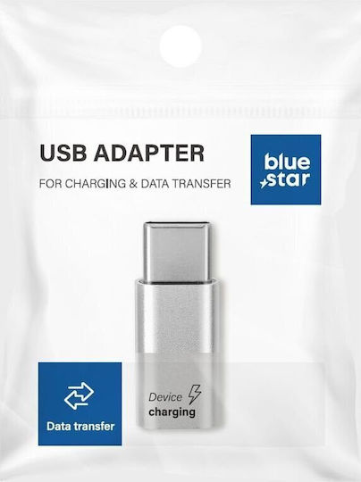Blue Star Converter USB-C Male to micro USB Female Blue 1 Piece