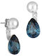 Verorama Ohrringe aus Silber mit Steinen und Perlen Marineblau