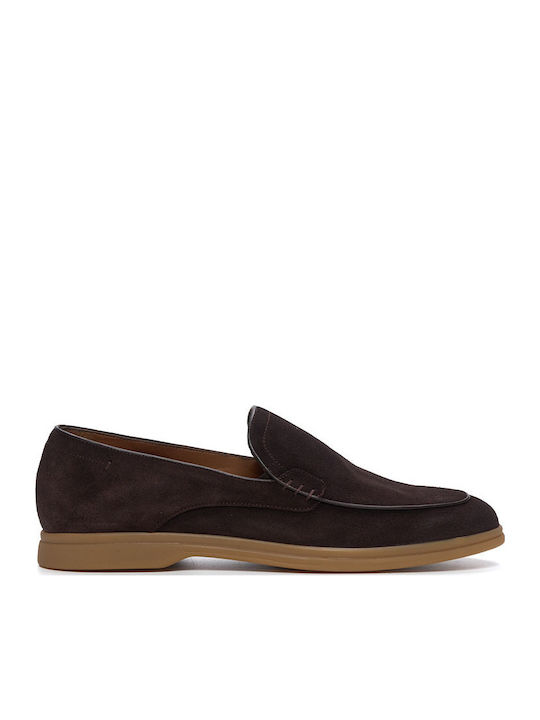 Suede Ανδρικά Loafers σε Καφέ Χρώμα