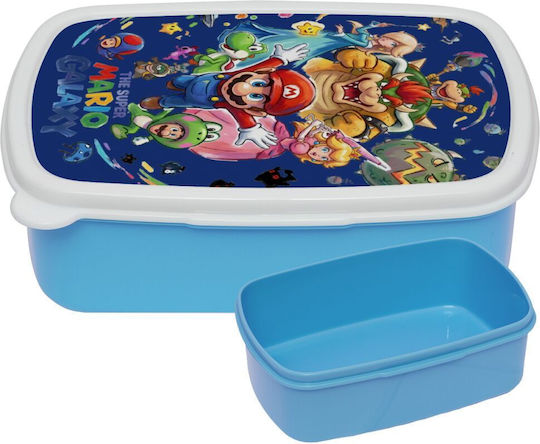 Koupakoupa Mario Galaxy Plastic Kids' Thermal Food Container Blue 18 x 13 x 6cm