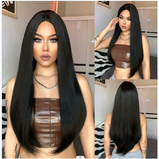 Animis Beauty Wig with Synthetic Hair in Black Color 65cm
