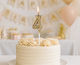 Candle Number 4 Crown Champagne Gold 6 Cm