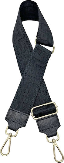 7894-132 Curea Meandre Metal Aurit Neagră