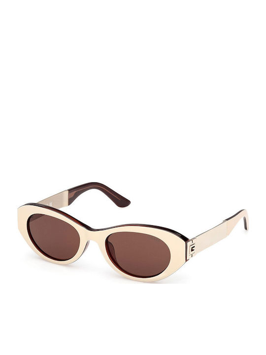 Guess Beige Sunglasses with Metallic Frame