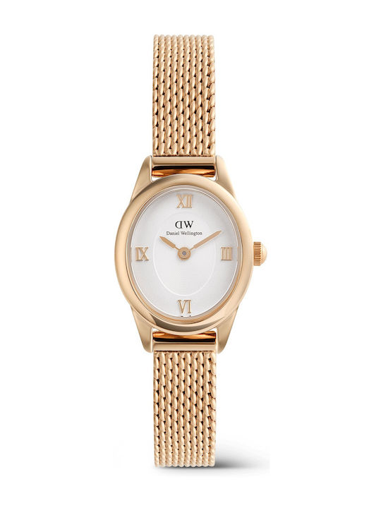 Daniel Wellington Ceas De Damă Cu Baterie Cu Brățară Metalică Roz Aur