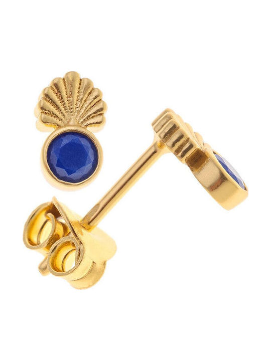 Arteon Silver Gold Plated Stud Earrings with Stones