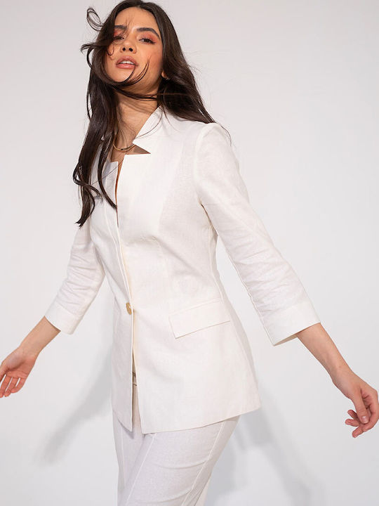 Hermosa Matilde Γυναικείο Σακάκι White