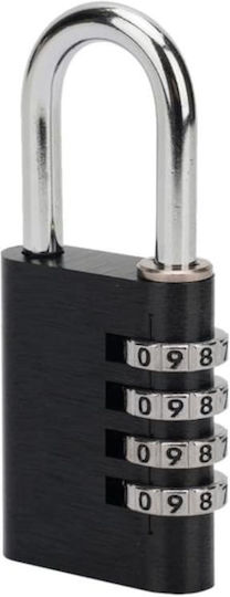 Lacăt Din Aluminiu Tip Potcoavă Cu Combinație 28mm Negru