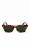 Sandro Unisex Sunglasses with Brown Frame and Green Lens