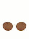 Sandro Unisex Sunglasses With Gold Frame And Brown Lens