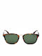 Sandro Unisex Sonnenbrillen mit Braunem Rahmen und Grünem Glas