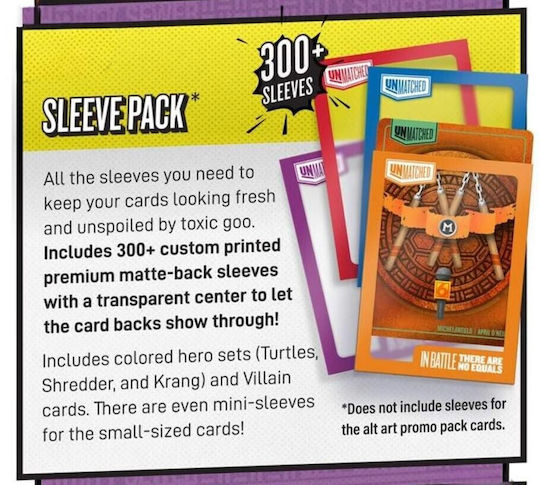 unmatched card sleeves Adventures Tmnt Sleeve Pack printed/half Unmatched: Storage and Accessories by
