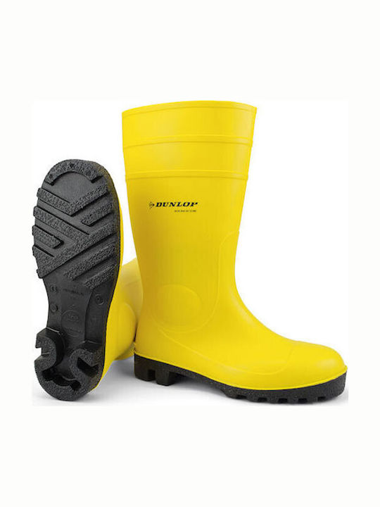 Dunlop Protomastor Αντιολισθητικές Γαλότσες Εργασίας Κίτρινες