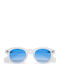Okkia Unisex Sunglasses With White Frame And Blue Gradient Lens OK048-TCL