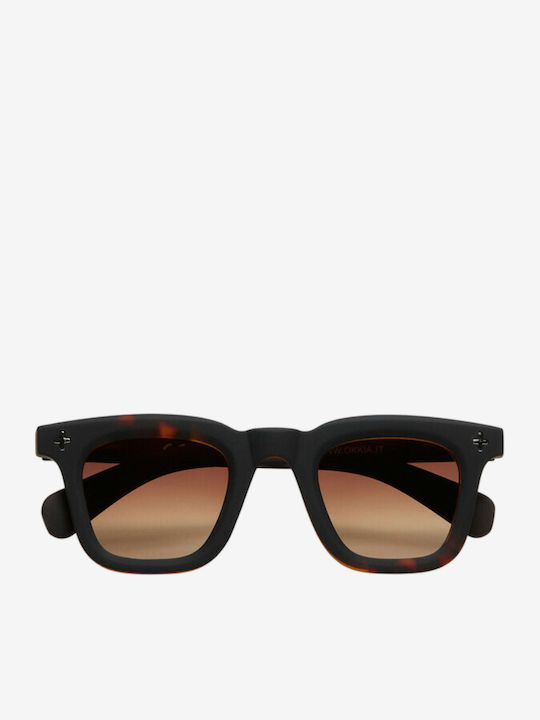 Okkia Firenze Unisex Sunglasses with Brown Tartaruga Frame and Brown Gradient Lenses OK068B3H-BR