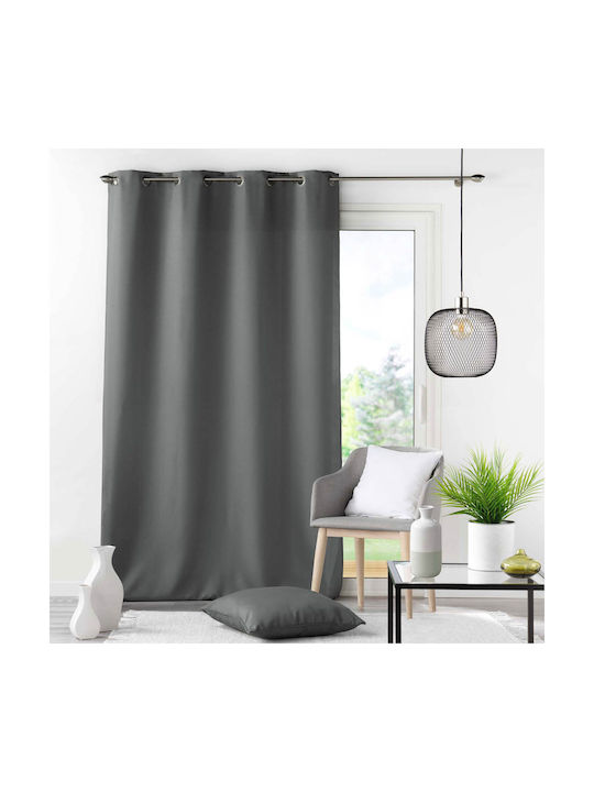 Curtain with Grommets Essentiel Concrete Grey 1...