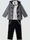 Kinderbekleidungssets mit Hosen Winter 3 Stück Grau