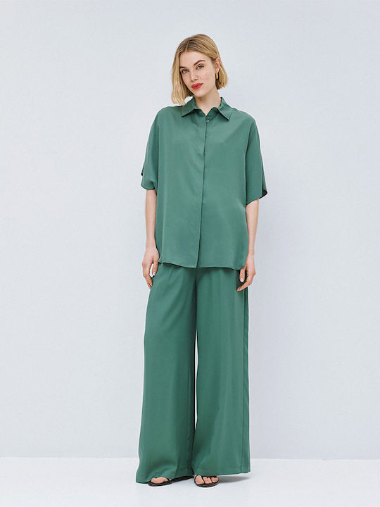 Pantaloni Largi Dama Cu Cauciuc Pine