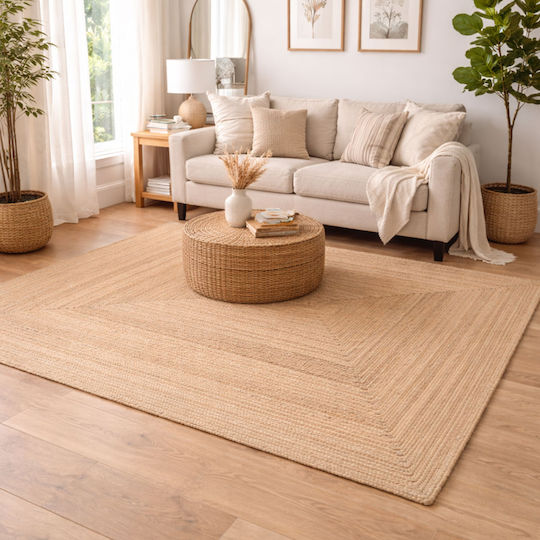 Handmade Summer Wicker Rug 200x290cm Beige