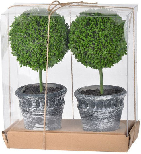 Artekko 29570-black Buxus Artificial Plantă în Ghiveci Plastic Negru S/2 Bucăți-1033681