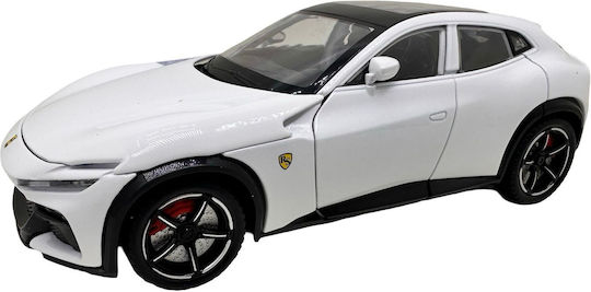 Ferrari Purosangue Weiß 1:24 Metall Modell Mit Lichtern Geräuschen Funktionale Türen Motorhaube