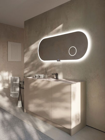 Imex Indiana Vergrößerung Oval Badezimmerspiegel LED aus Kunststoff 120x60cm