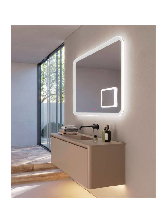 Imex Duomo Vergrößerung Quadratischer Badezimmerspiegel LED Berührung 100x80cm Weiß