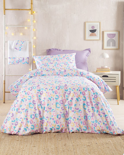 Rythmos Сет Спални Комплекти Полудвойни с Ластик Памучни Candy Бял 160x260cm 3бр
