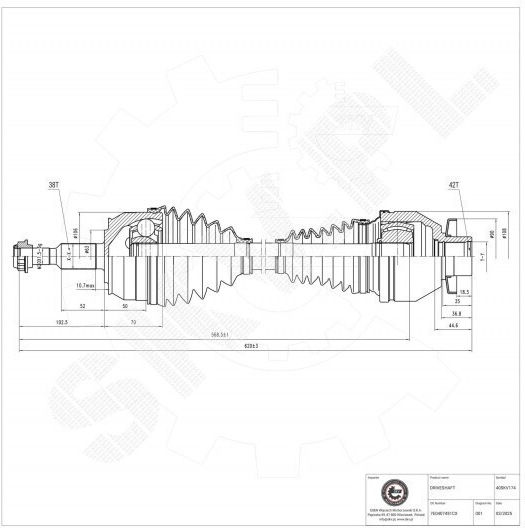 Ημιαξόνιο Κίνησης Vw California Multivan Transporter Εμπρός Αριστερό 7e0407451cx